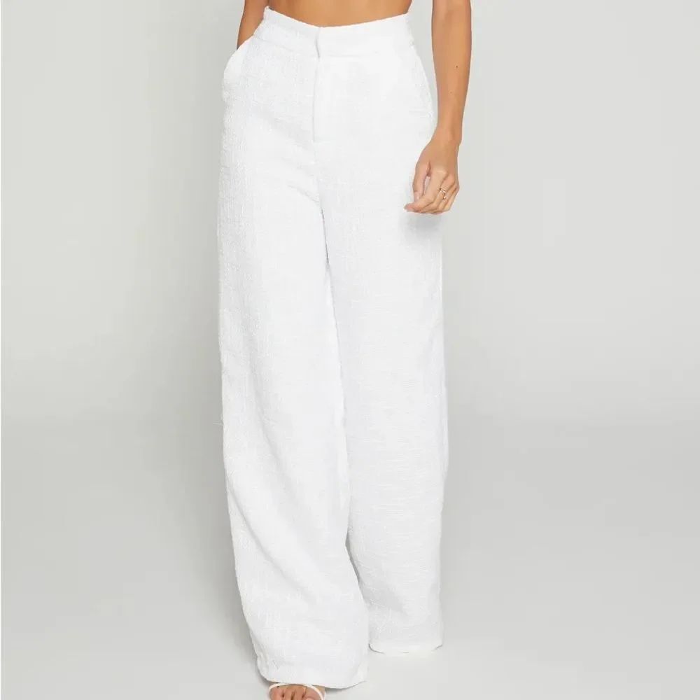 Showpo Adelaide Ivory tweed Women's wide leg Pants
